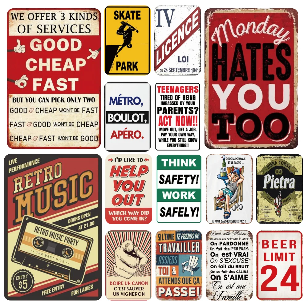 Retro Metal Sign Fu…