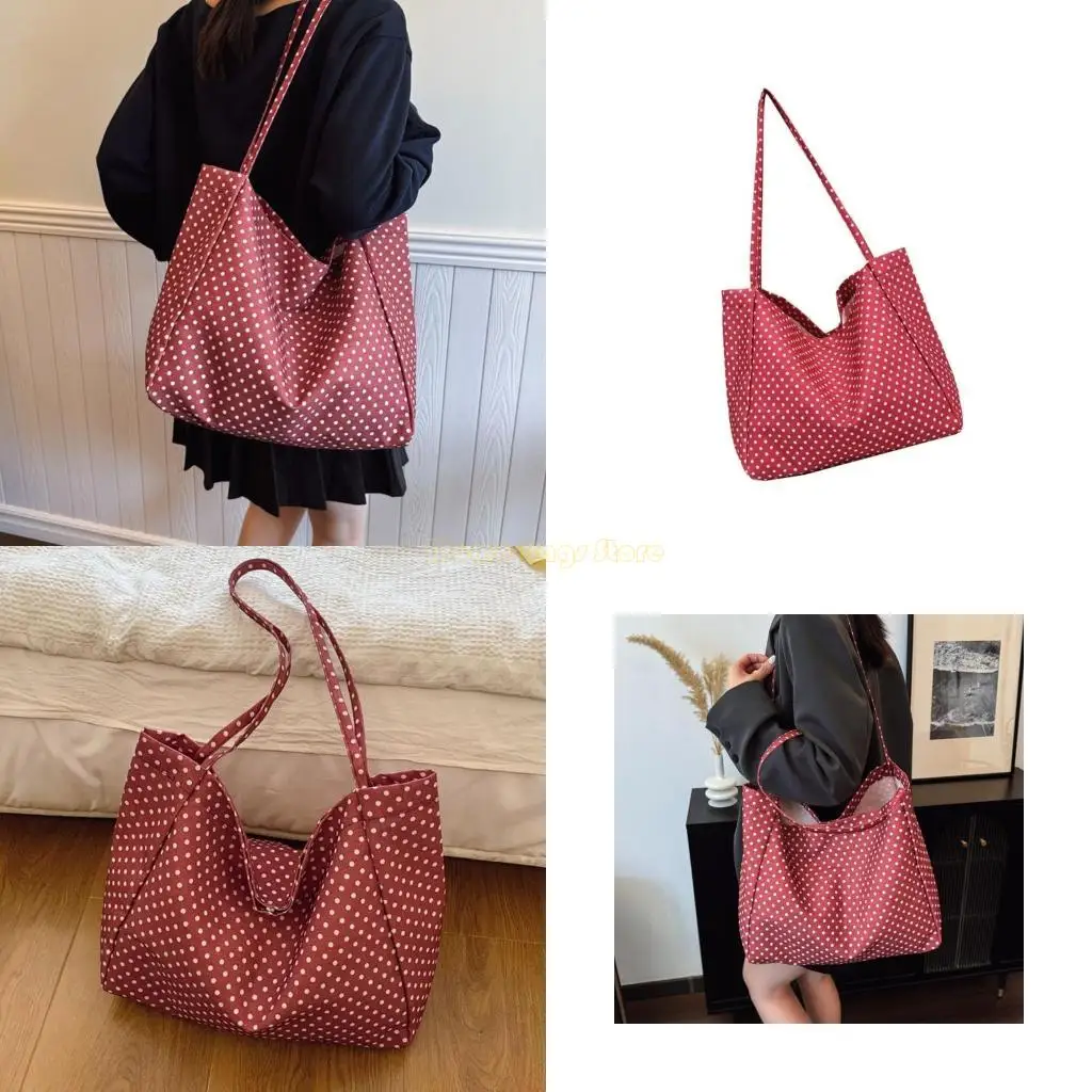 X90D Trendy Unisex Canvas Bag Red Retro Ergonomic Strap Shoulder Bags Fashion Underarm Purse for Daily Commute