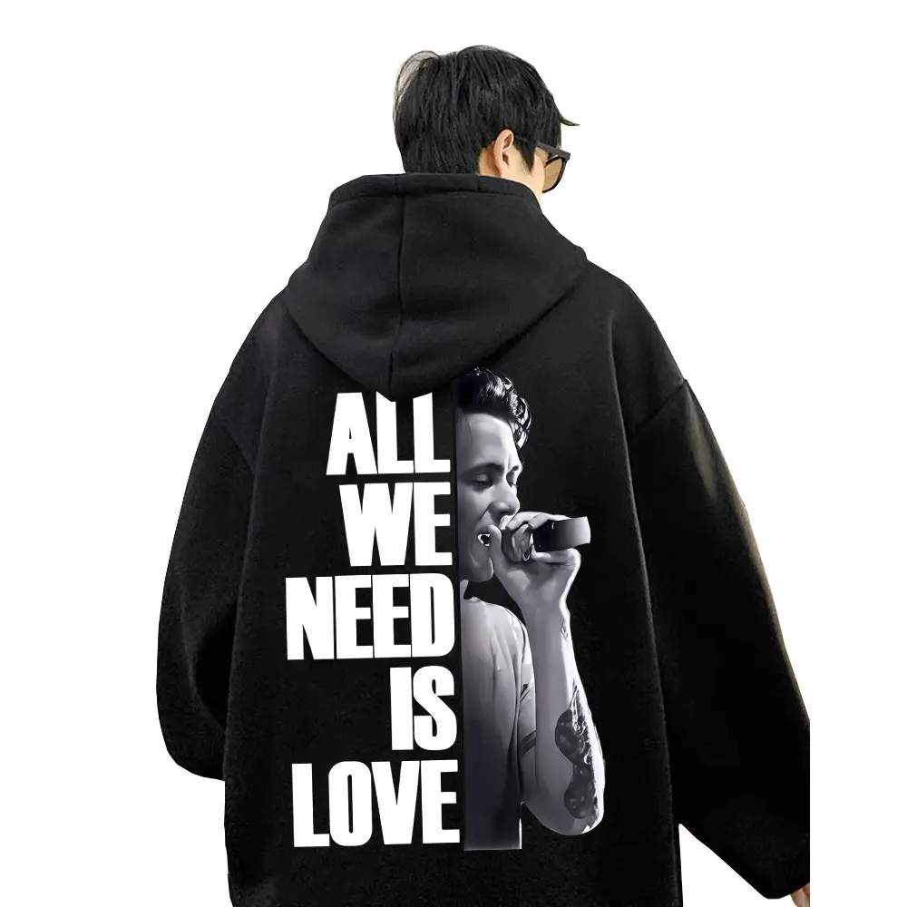 

Rapper Canserbero Face Graphic Hoodie All We Need Is Love Sweatshirt Men's Women's Hip Hop Fashion Oversized Hoodies Streetwear