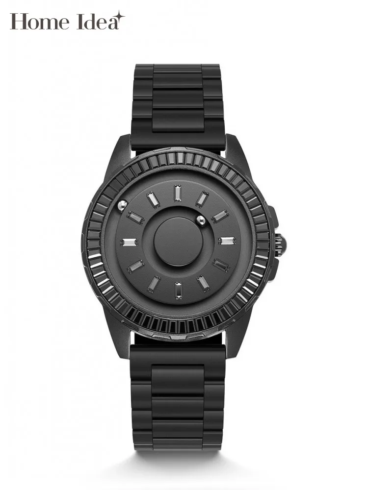 Mens Quartz Watch Fashion Design Stainless Steel Diamonds Luxury Round New Solid Color Unisex Wristwatch