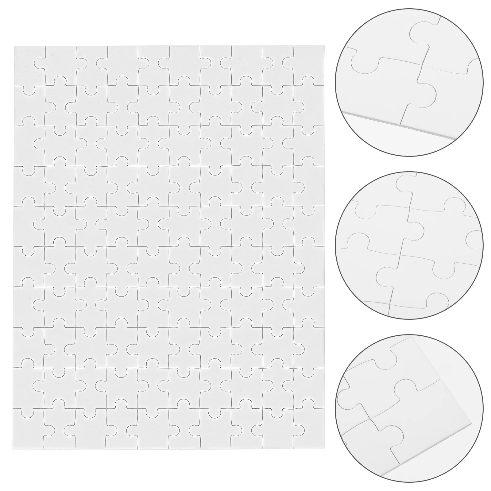 

Children's DIY Puzzles 4 Sheets Blank Craft Coloring Board Paper Large Size Puzzle Pieces Safe Materials Wooden