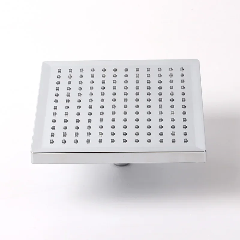 Zhang Ji 8 Inch Stainless Steel LED Waterfall Shower Head Bathroom Square 20cm Big Panel Rainfall Showerhead Ceiling Mounted