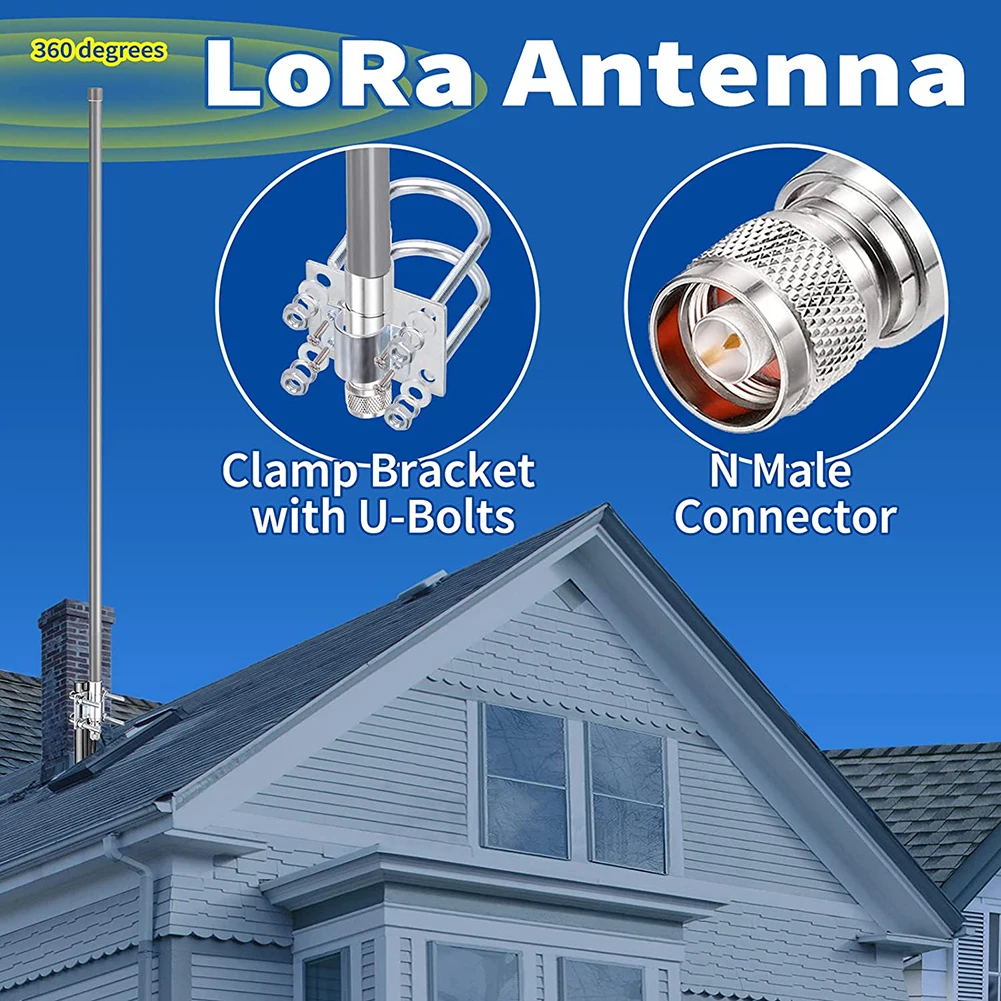 100cm 915MHz Outdoor LoRa Helium Miner Antenna 902-928MHz N-J Connector High Gain 12dBi RAK Waterproof for Lorawan Modem RP SMA