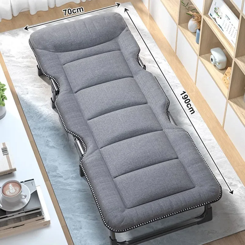 Single Folding Bed Office Nap Recliner Portable Camping Cot for Home Use Compact Guest Bed with Mattress Easy Fold Space Saving