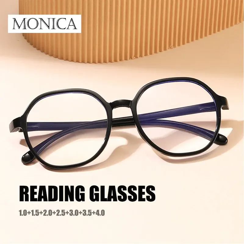 Reading Glasses Women Men Ultralight Round Anti Blue Light Computer Presbyopic Glasses Diopters +1.0.. To +4.0 Gafas