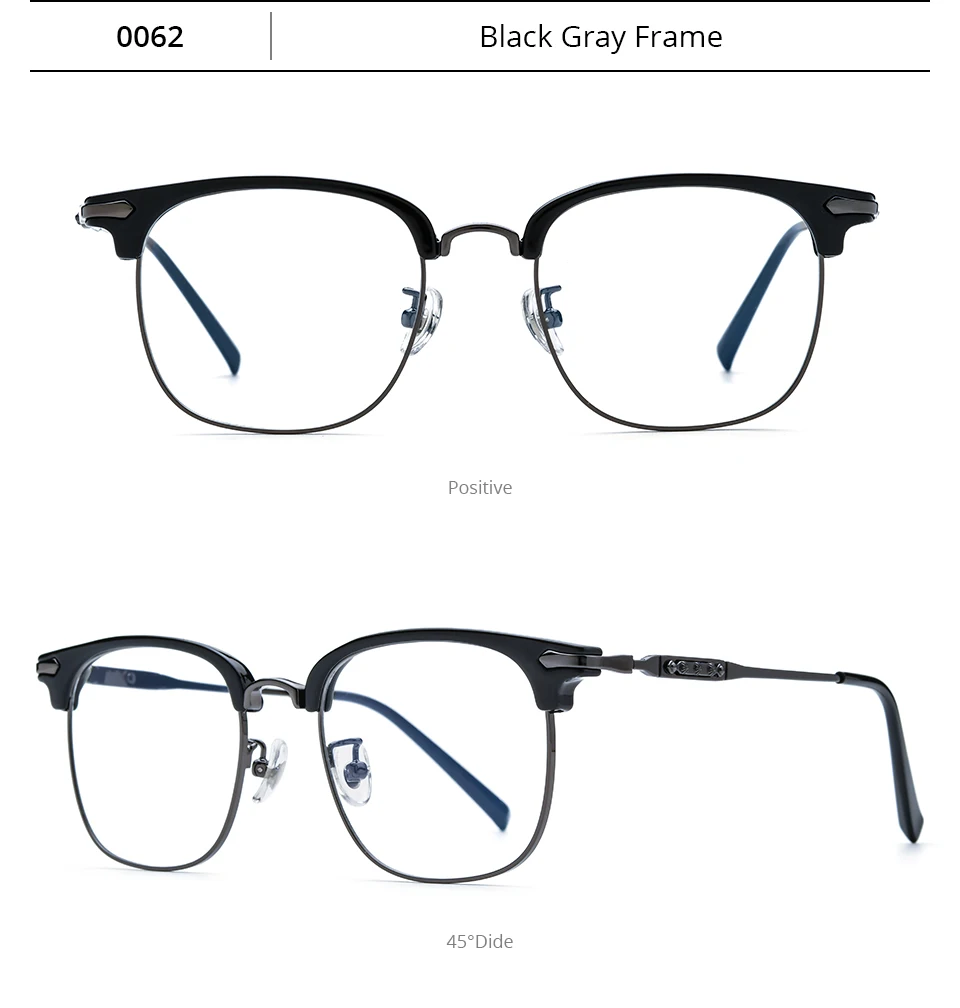 NIANZHEN Titan Legierung Brillen Rahmen Männer Platz Marke Design Gläser Frauen Ultraleicht-Gewicht Retro Brillen Brillen 0062 – Detail 4