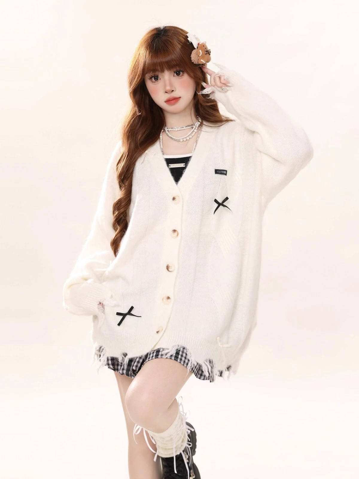 Automne hiver femme mode coréenne mignon manteau doux 2000s pull élégant surdimensionné tricots concepteur esthétique Chic femme nouveau