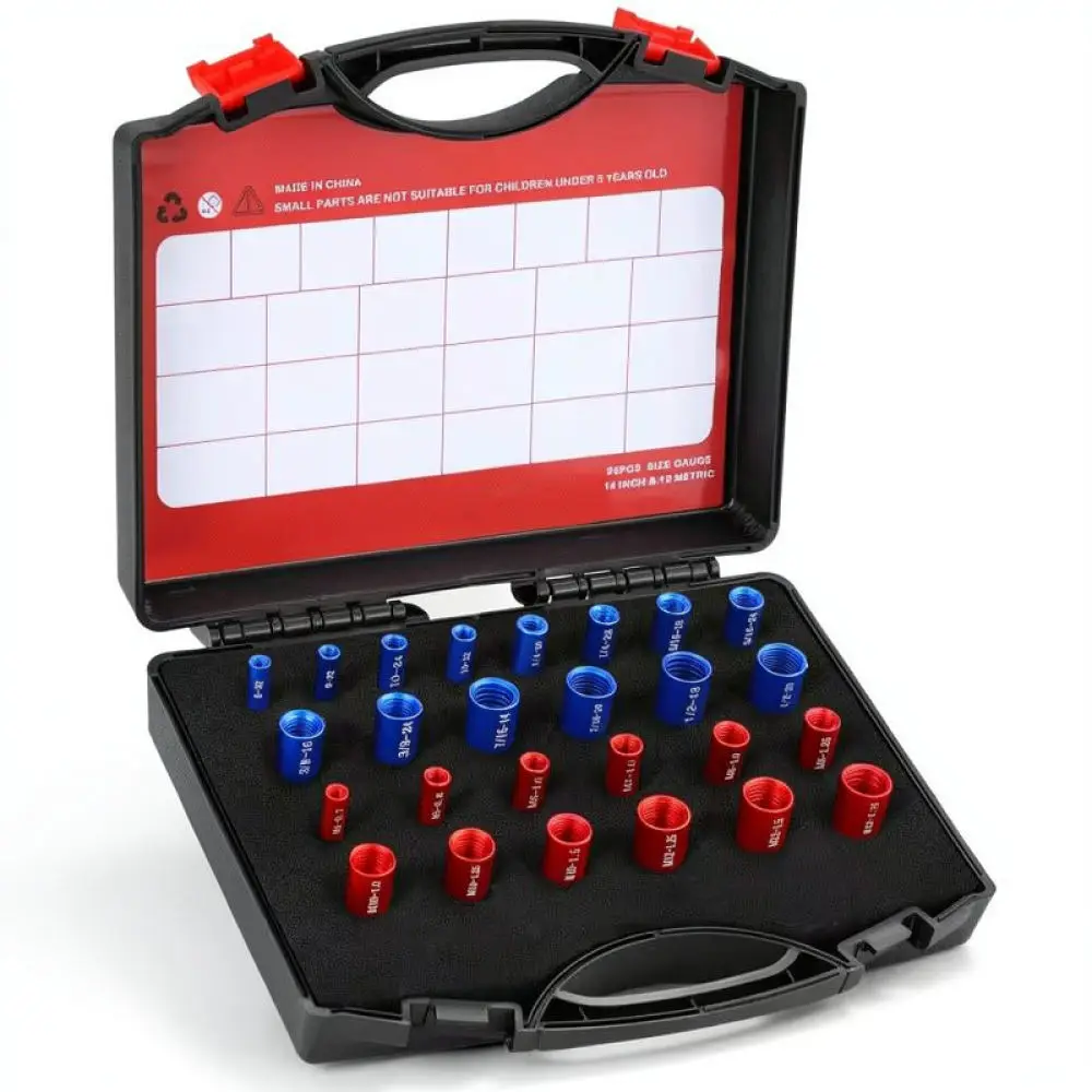 Bolt Nut Thread Identifier Tool Set Metric Imperial Gauge Checker For Industrial Hardware Fastener Repair Shop
