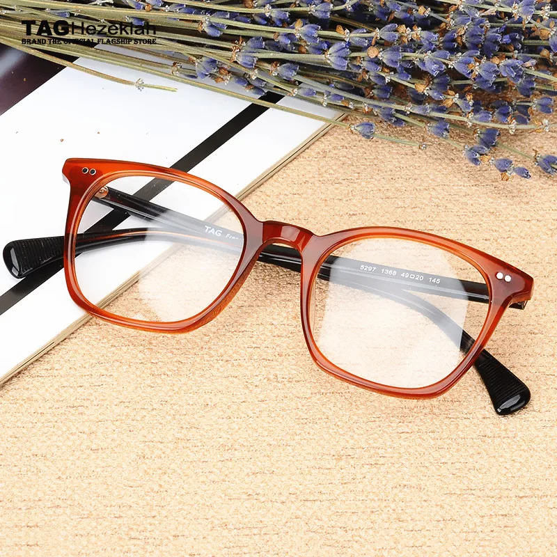 

TAG Hezekiah Retro glasses frame men women Eyeglasses designer optical Myopia reading prescription Acetate Eyeweas spectacle