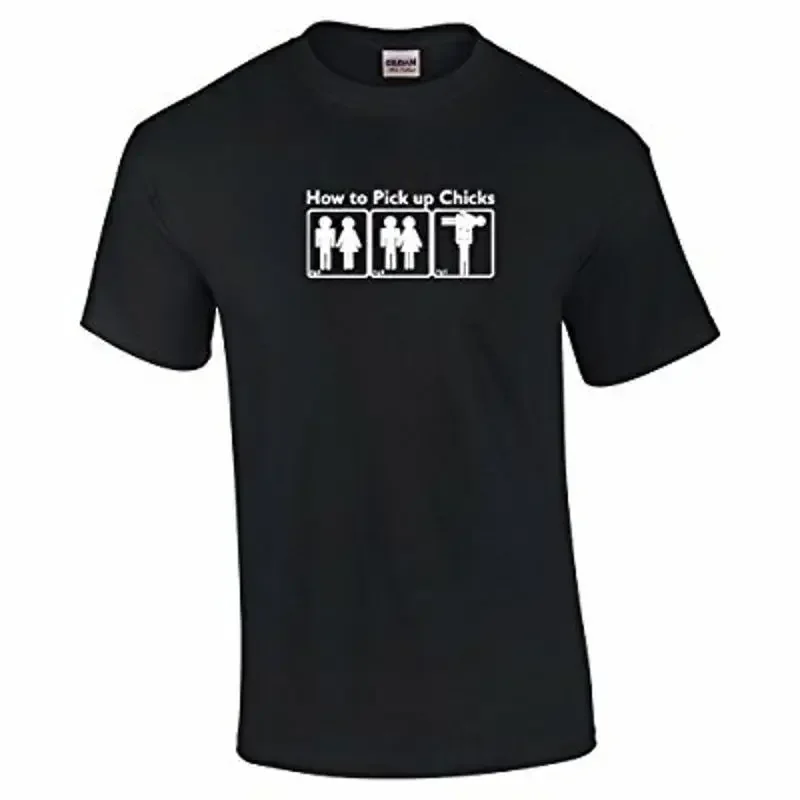 How to Pick up Chicks Funny Adult T Shirt Black