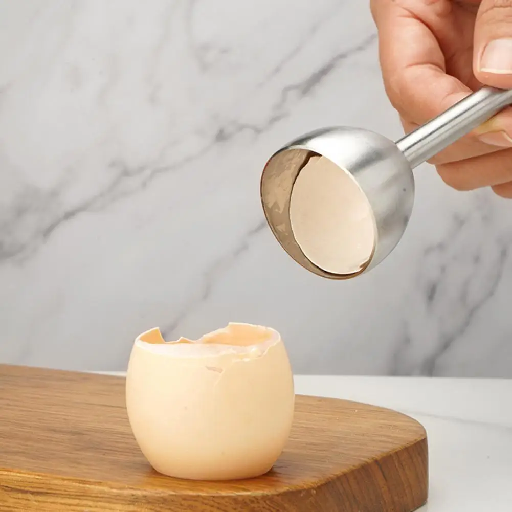 Breakfast Egg Gadget Stainless Steel Egg Opener Cracker Topper Shell Separator Remover Rust-proof Egg Cutter for Soft Hard