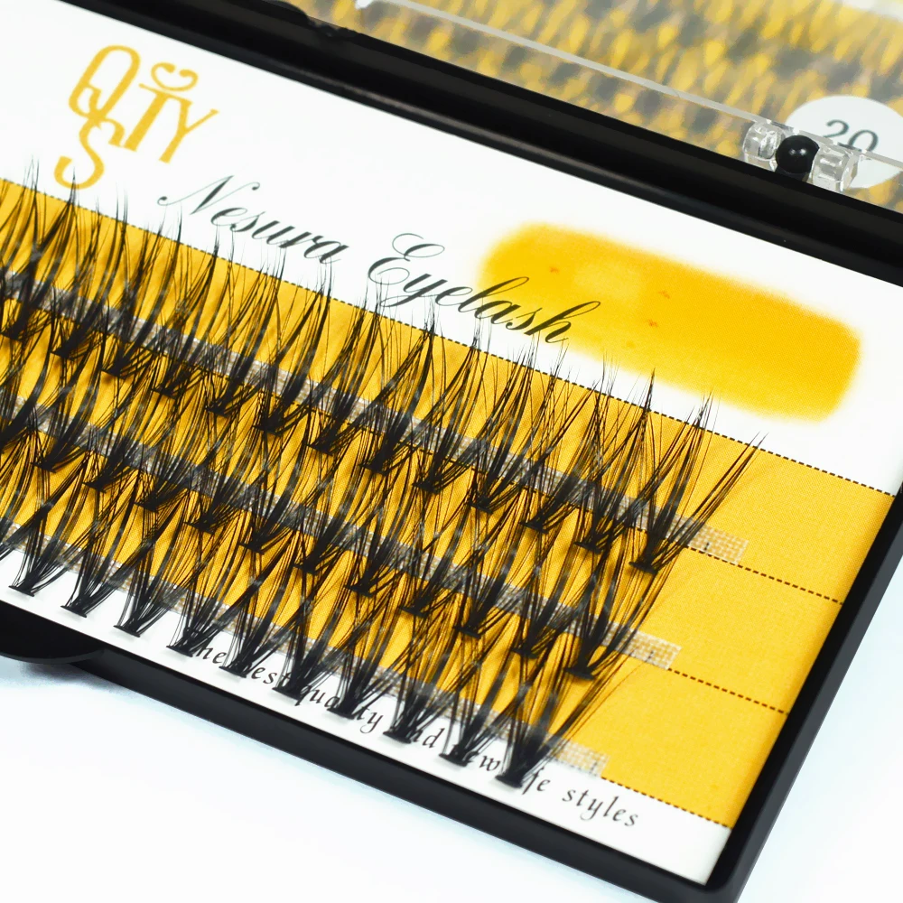 60pcs Natural Long 20D Mink Individual Eyelashes Professional Cluster False Eye Lashes Make up Faux Soft Extension Makeup Tools