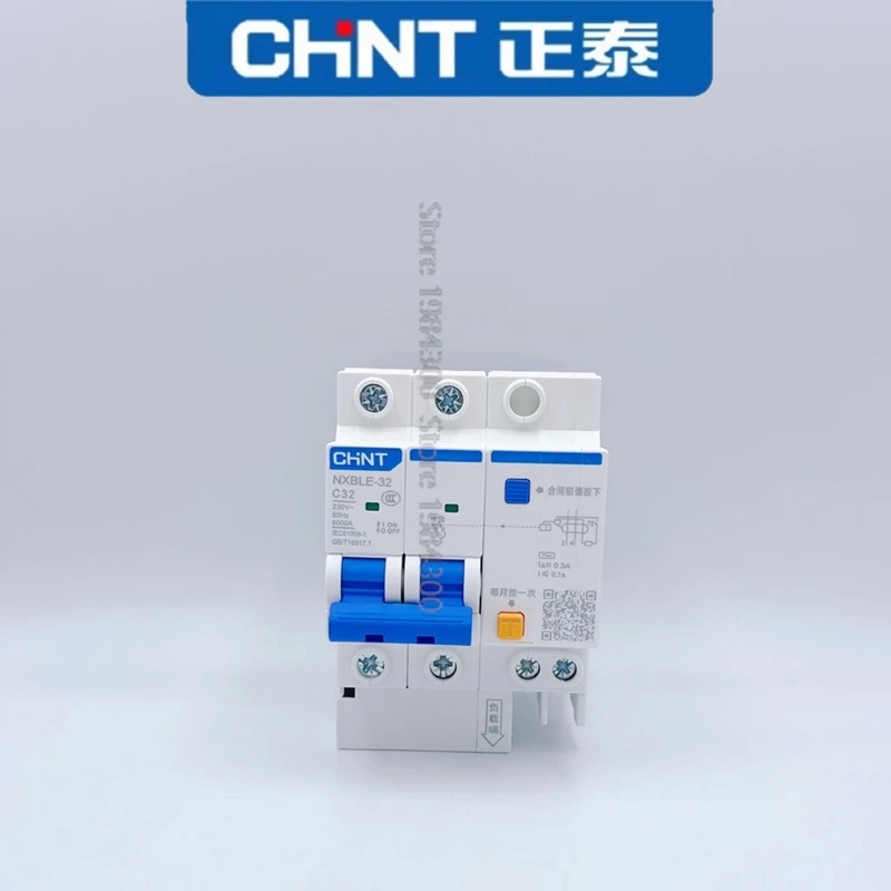 CHINT 300mA 0.3A RCBO NXBLE-32 NXBLE-63 2P 4P 3P+1N 10A 16A 32A 40A 63A 80A 100A 125A Residual Current Operated Circuit Breaker