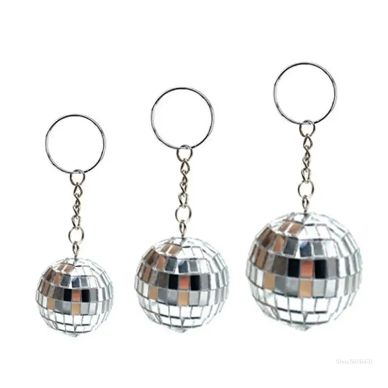 12 Pcs Discos Balls Keyrings Discos Balls Keychain Small Balls Key Pendant Discos Accessories