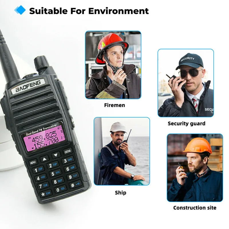 ¡Arriba! UV-82 Real 8W portátil 100% Original Walkie Talkie transceptor 10KM banda PTT Dual VHF UHF Radios amatorios bidireccionales para aficionados