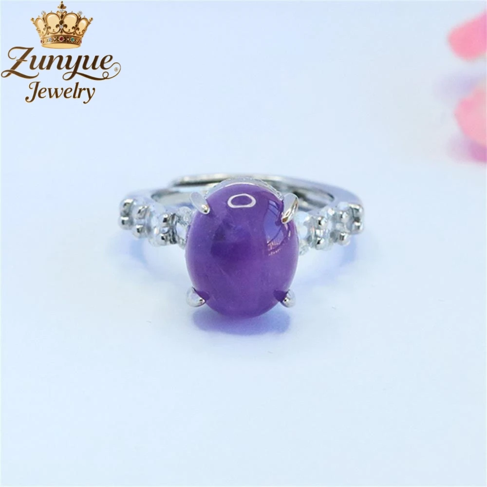 

High-End Natural Amethyst Diamond Ring Luxury Quality Fashion Jewelry Elegant Exquisite Popular Charms Young Lucky Best Gift