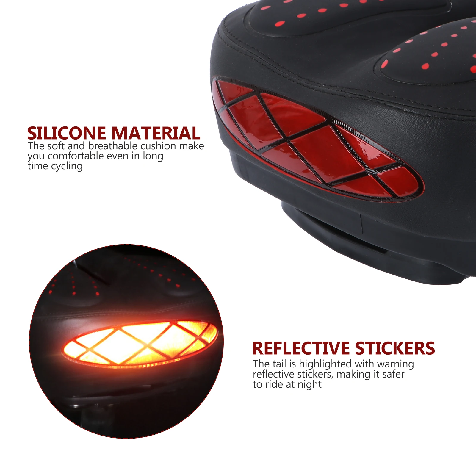

Silicone Shock Absorber Seat Cushion Lightweight Bike Saddle Thickened Padded Shockproof Mountain Riding Seat Suitable for Road