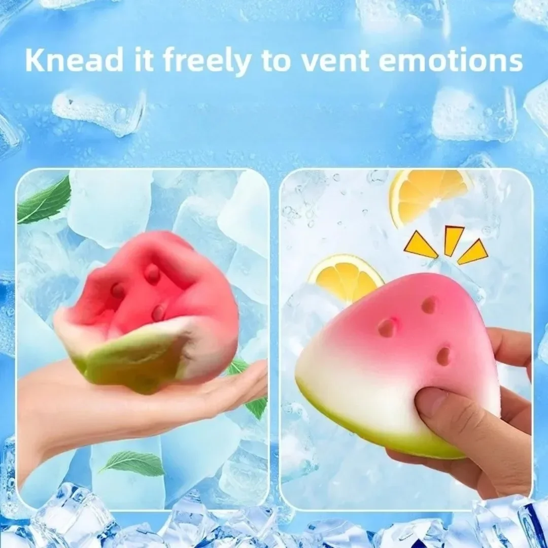 Jouet Squishy pastèque Anti-Stress, peau de glace douce, décompression à rebond lent, jouet sensoriel pour adultes et enfants