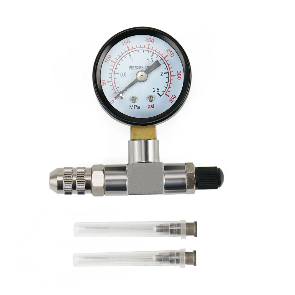 Nitrogen Pressure Gauge Needle Fill Took Kit 350 PSI 2.5MPA Universal Stainless steel Shocks Nitrogen Needle Fill Tool 350PSI