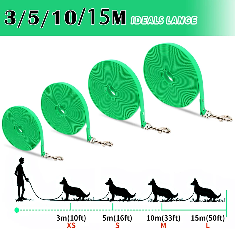 PVC Pet Leash Recall Tarining Tracking Rope Easy to Clean Strong Waterproof Dog Leash Reflective Leash for Small Large Dog