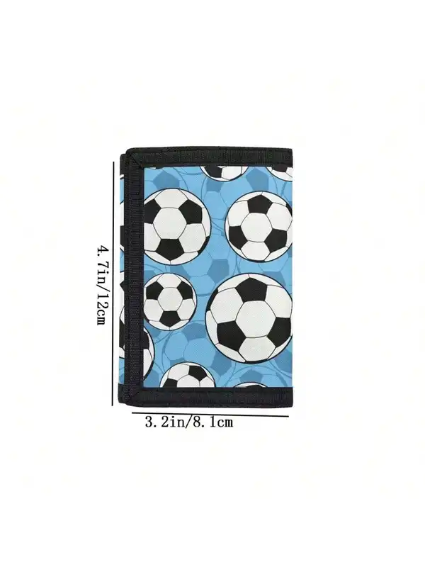Soccer Pattern Wallet for Boys, Football Mens Wallet Trifold Coin Bag Purse Foldable Wallet for Kids Birthday Gifts Wallet RFID - Image 2