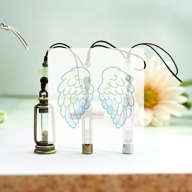 1PC Glass Vial Pendant Urn Keepsake Wishing Bottle Alloy Charm Handmade Keychain Backpack Decoration Women