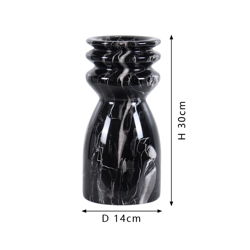 Imagem -06 - Nero Marquina Vaso de Mármore Vaso de Flor de Pedra Natural Ornamentos Pretos Decorações de Casa