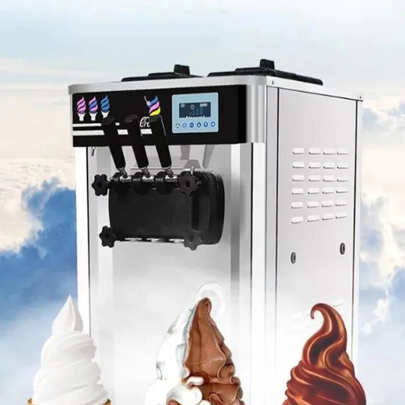 1700W Commercial Large-Scale Soft Ice Cream Machine Full-Automatic Stainless Steel Sweet Cone Vertical ice cream machine
