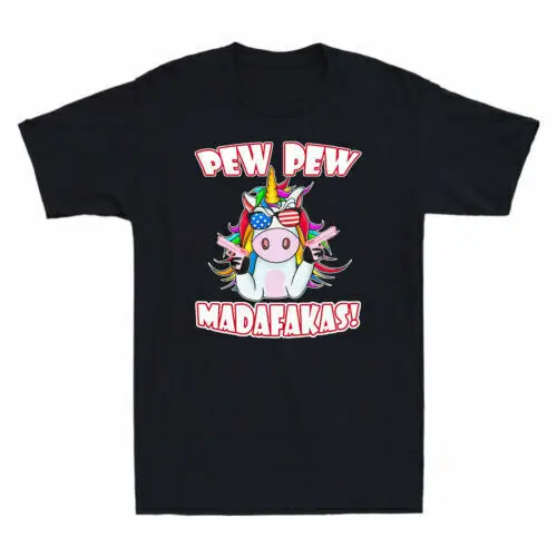 Unicorn Pew  Madafakas Funny  Gangster Meme Vintage   Tee Anime Graphic T-shirts Unisex 100% cotton