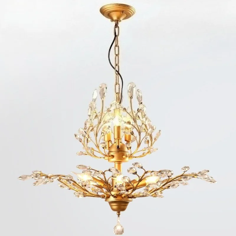 

Vintage Ceiling Chandelier Home Decor Lighting Industrial Style Crystal Farmhouse Pendant Lamp Living Room Restaurant Bedroomps