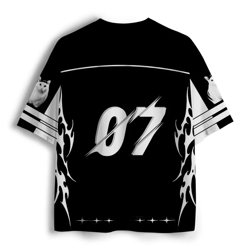 2026 Popular Men's T-shirt Fashion V-neck 3D Quick Drying Casual Outdoor Sports Adult and Children Parent-child T-shirt