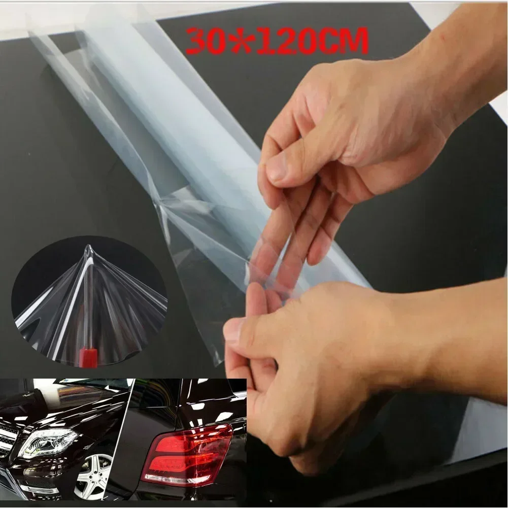 12X48in Glossy Clear Transparent Tint Headlights Fog Taillight Film Vinyl Wraps Car Body Film Car Accessories Car Decor Sticker