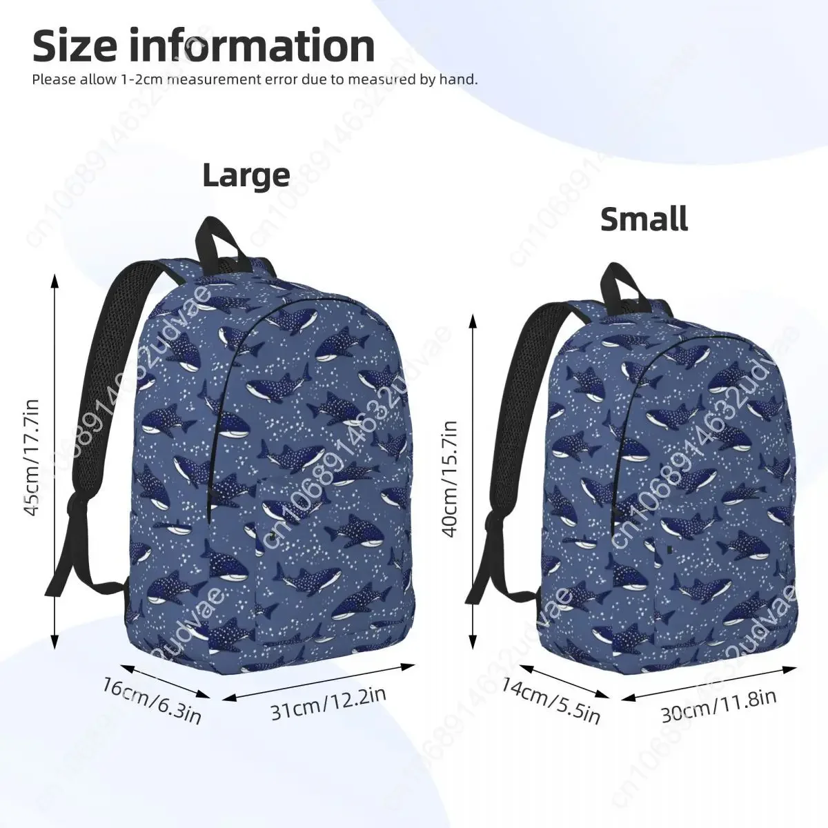 Starry Whale Sharks Fashion Backpack with Pocket High School Work Galactic Sea Giants Daypack for Men Women College Canvas Bags
