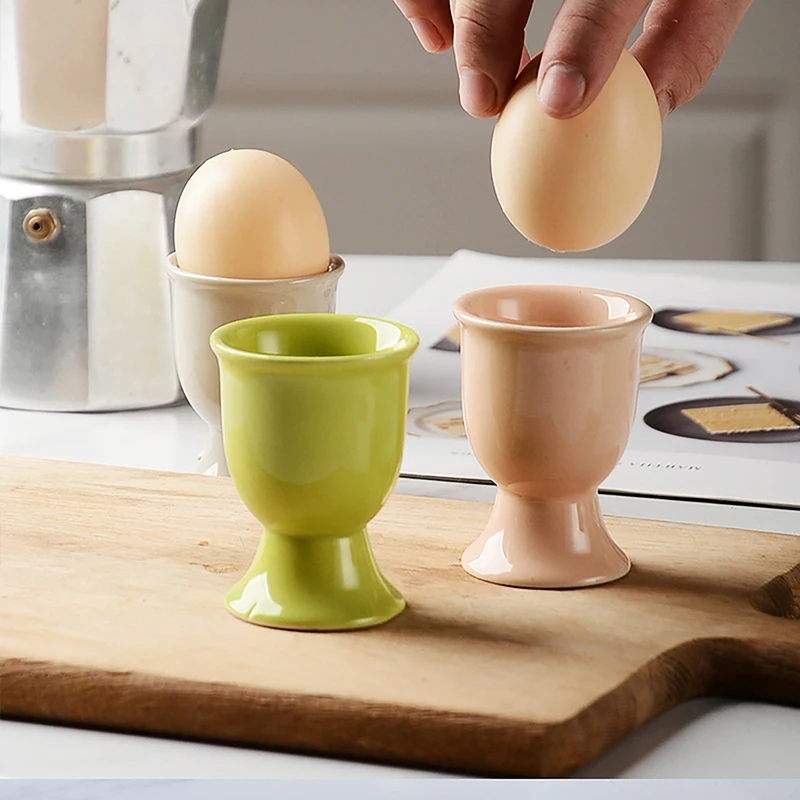 Ceramic Egg Cup Holders Candy Color Creative Serving Cups For Kitchen Egg Holder Cup Breakfast Banquet Eggs Supplies image 4