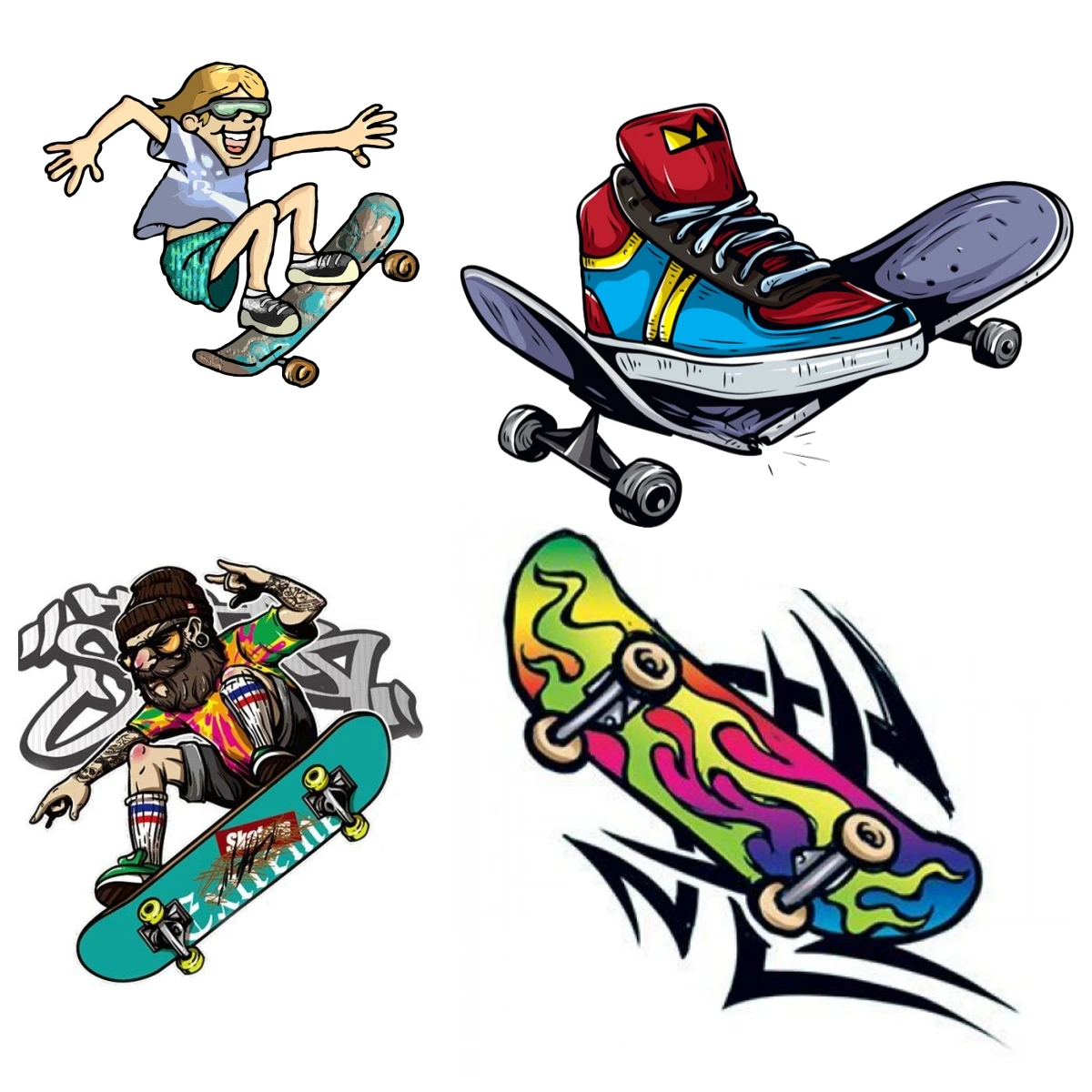 

Creative Skate Car Stickers Scratch-Proof Vinyl Decal Refrigerator VAN Cartoon PVC