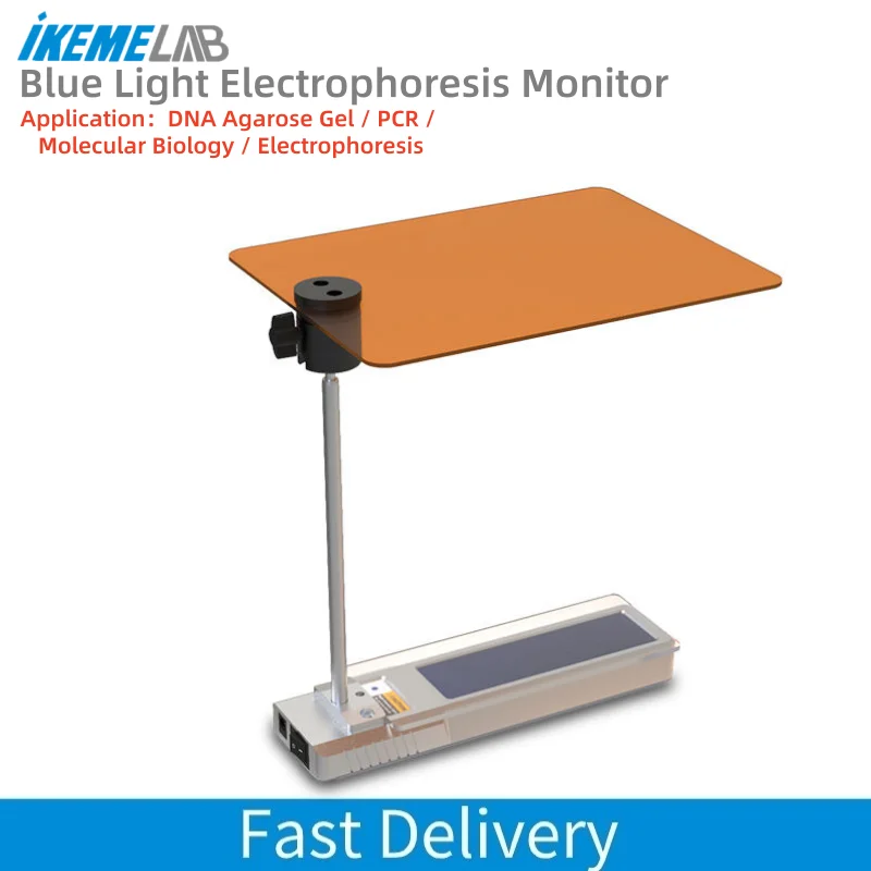 IKEME Portable Blue Light Ransilluminator 470nm for DNA RNA Electrophoresis Real-Time Monitoring Gel Cutting Lab DNA Gel Imager
