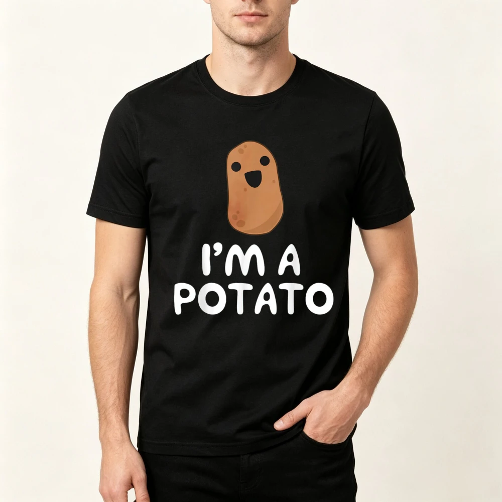 I'm A Potato - Funny Potato Vegetable Food TShirt Casual Fashion Loose Harajuku Man Women T Shirt Short Sleeve Summer Tees
