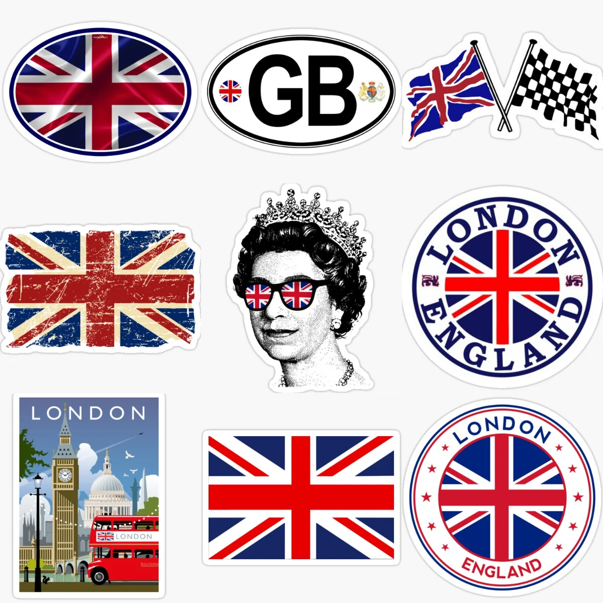 

UK Britain London England United Kingdom Flag Creative Stickers for Car Van Bicycle Fridge Wall Decoration Accessories