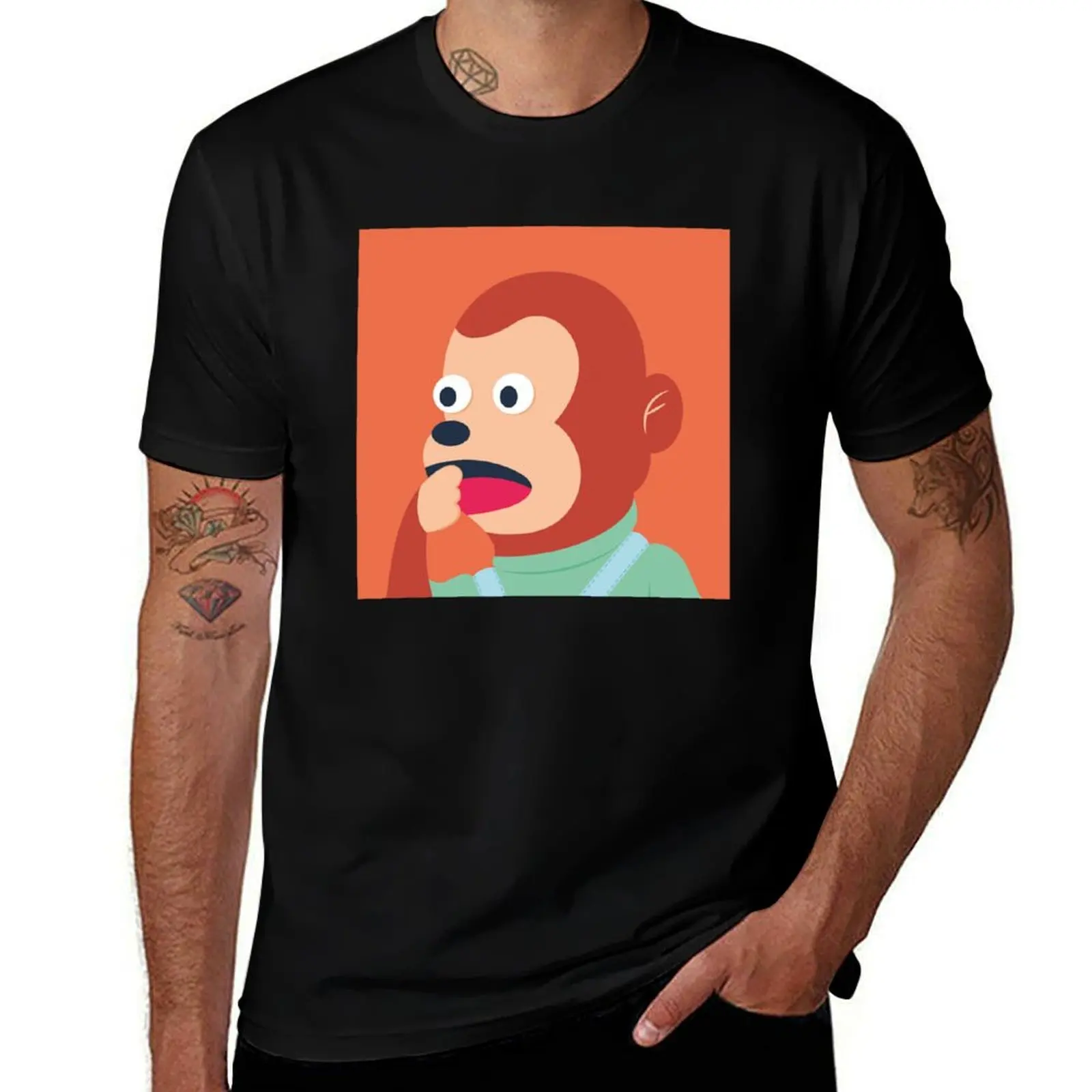 

Monkey meme T-Shirt t shirts for man cotton soft mens graphic t shirts man t shirts high quality luxury brand T-Shirt