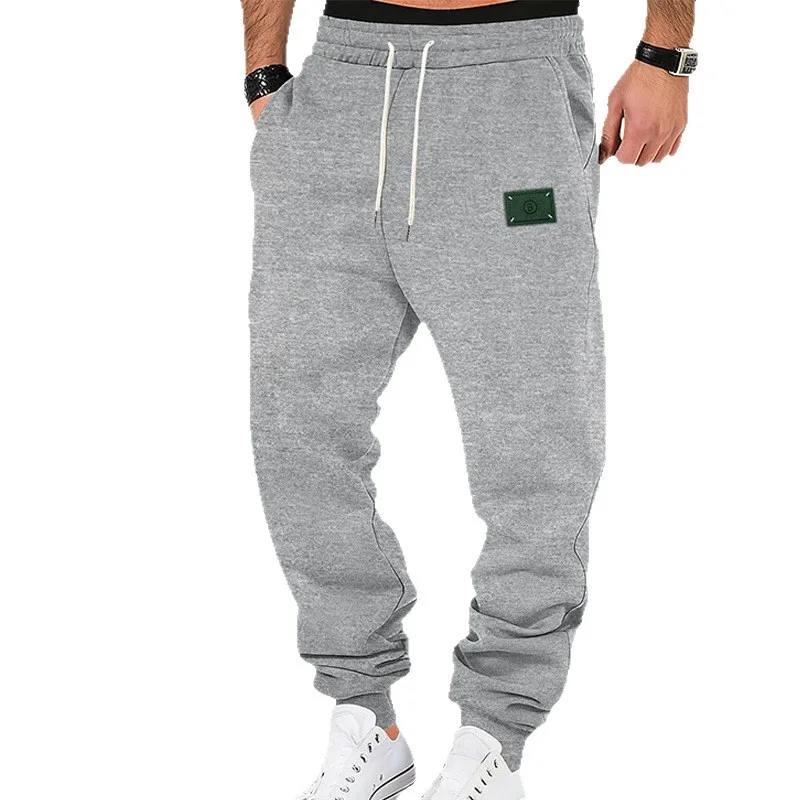 Męskie spodnie dresowe z aksamitu na jesień i zimę, luźne, grube, modne, casualowe, ze sznurkiem.