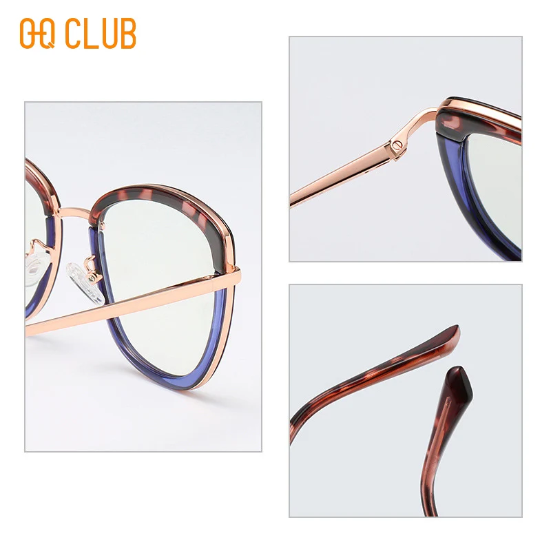 O-Q نادي العدسات البصرية Wo رجل نظارات للقراءة امرأة مكافحة الضوء الأزرق الزجاج الرجال النظارات الشمسية النساء هلالات دي محاضرة نظارات العين #5