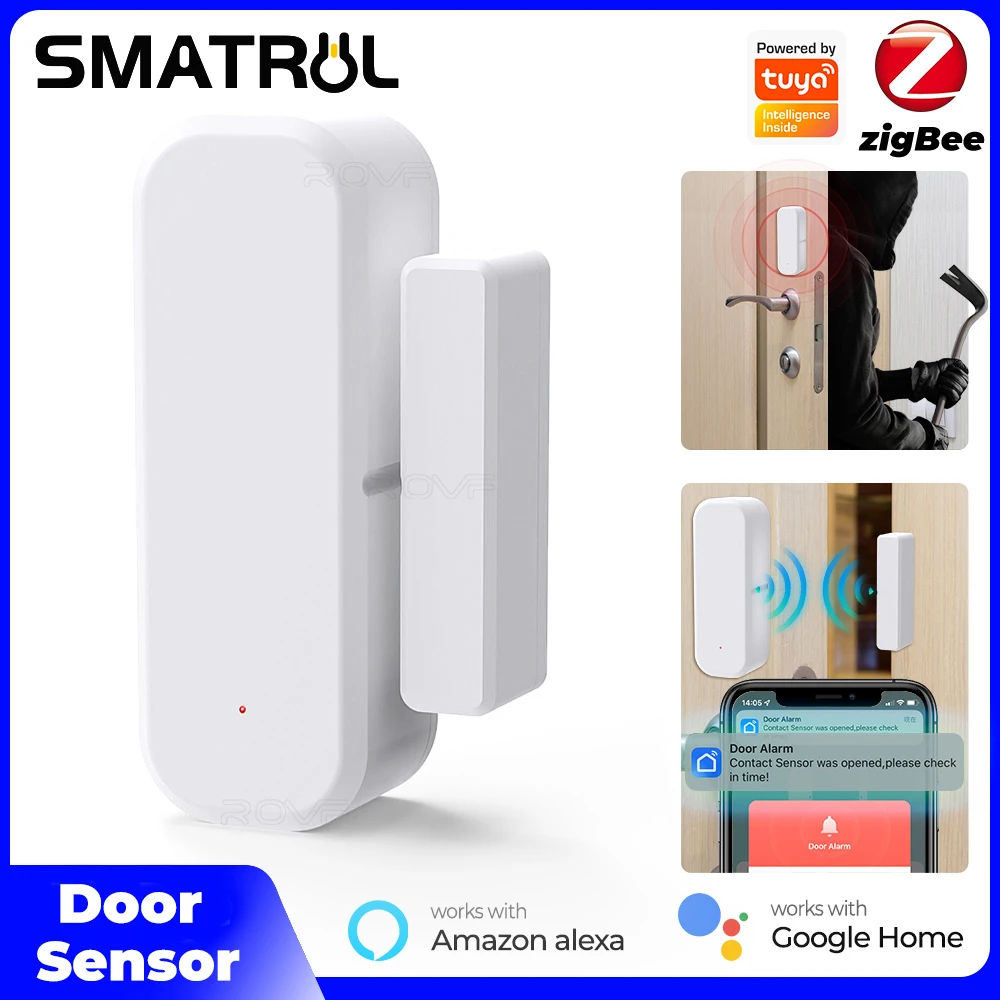 

ZigBee датчик открытия двери для ворот, оконный детектор, умная жизнь, домашняя автоматизация, безопасность, датчик присутствия Tuya, приложение, уведомление, сигнализация