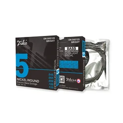 ZIKO 5-String Bass Guitar Strings DN-045125 Hexagonal Steel Core Nickel Wound Bass Guitarra Strings Bass Parts & Accessories