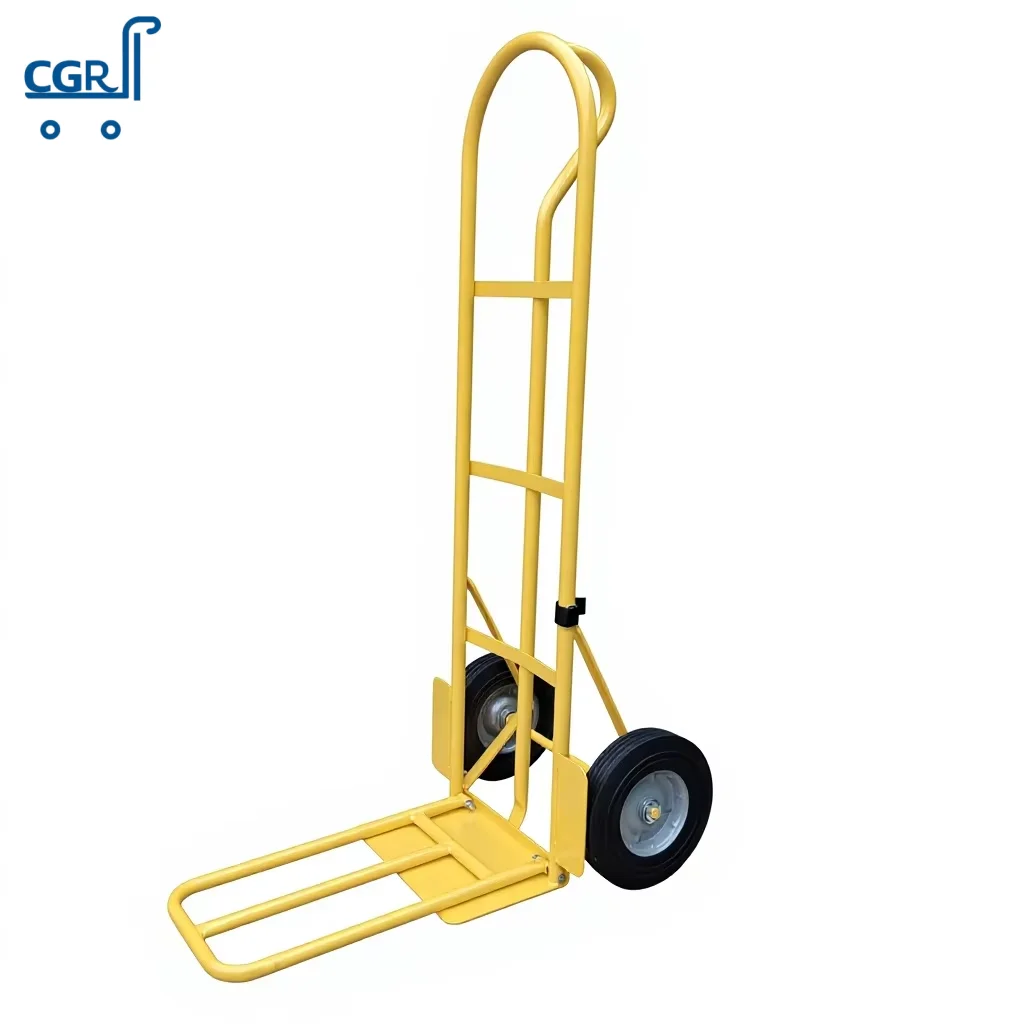 

Factory Price Steel Heavy Duty Hand Truck 250kgs Load Capacity With 10in Rubber Solid Wheel Extension Plate For Transport