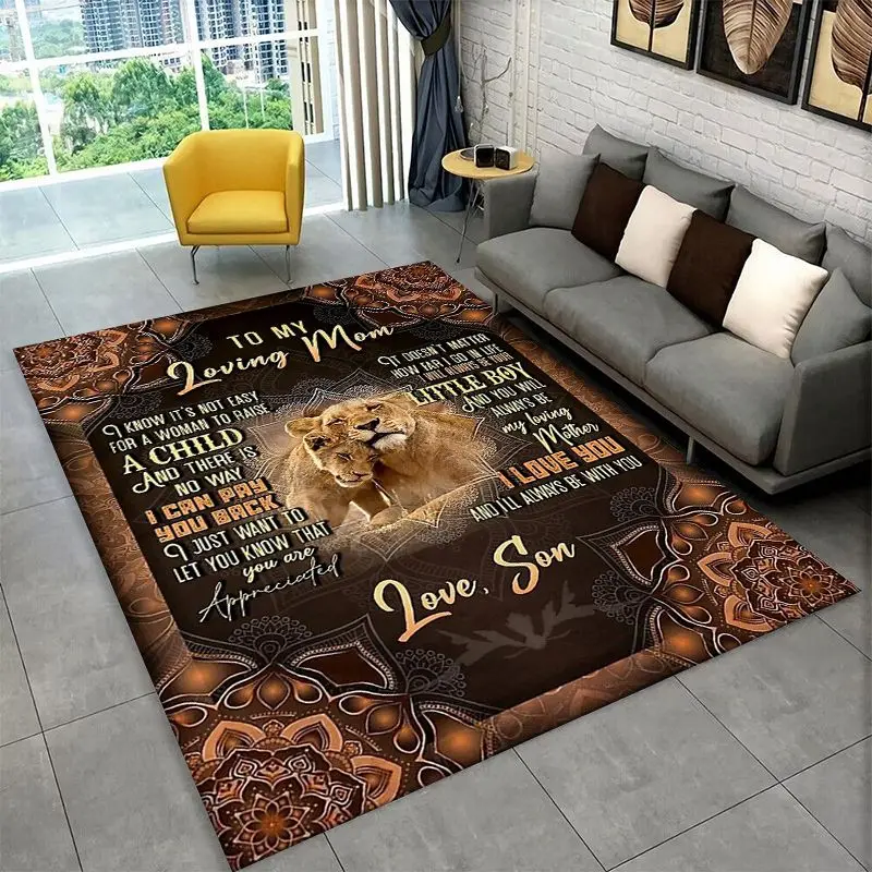 Gift Thanks To My Mom Mother Letter Present Large Area Rug Non-slip Carpet for Bedroom Living Room Sofa Home Decor Floor Mat