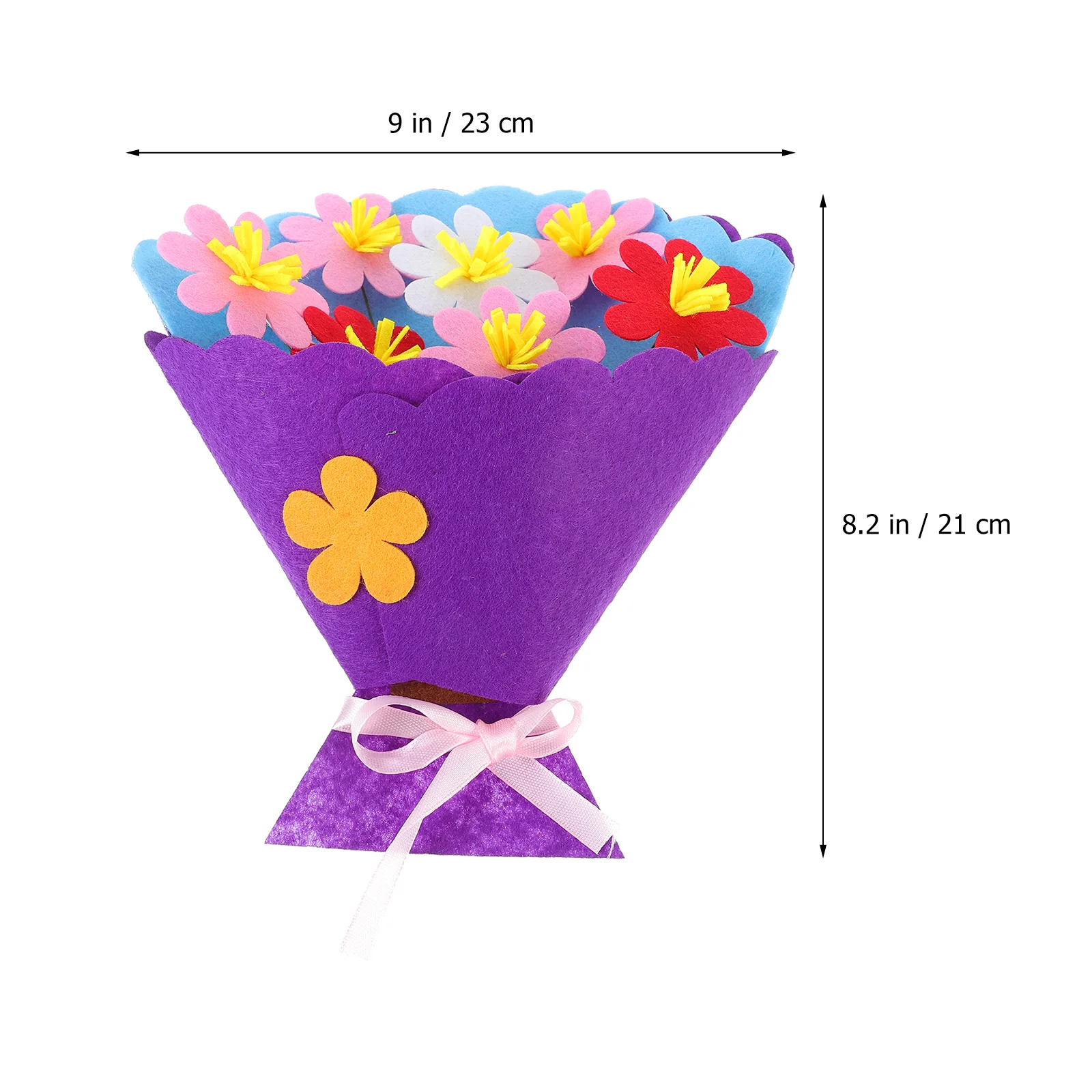 3Pcs DIY Bouquet Package Creative Non-Woven Flower Kit Easy Assemble Educational Kids Handmade Bright Colorful Bouquet Package