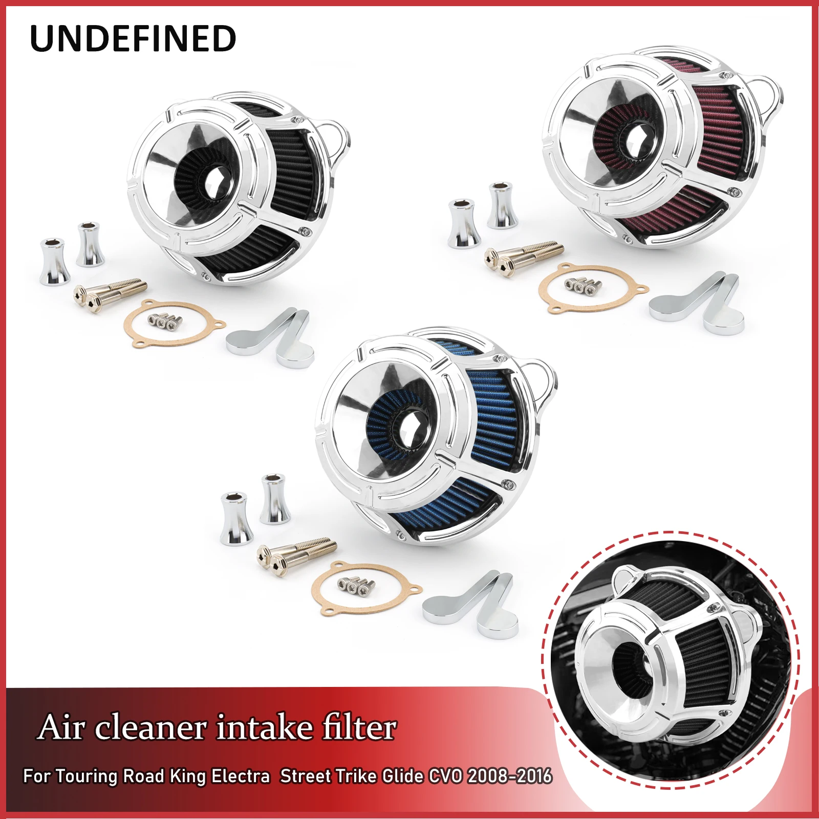 

Motorcycle Turbine Air Filter Cleaner Intake Filters For Harley Softail Fat Boy Dyna FXDB Touring Electra Street Tri Glide 08-16