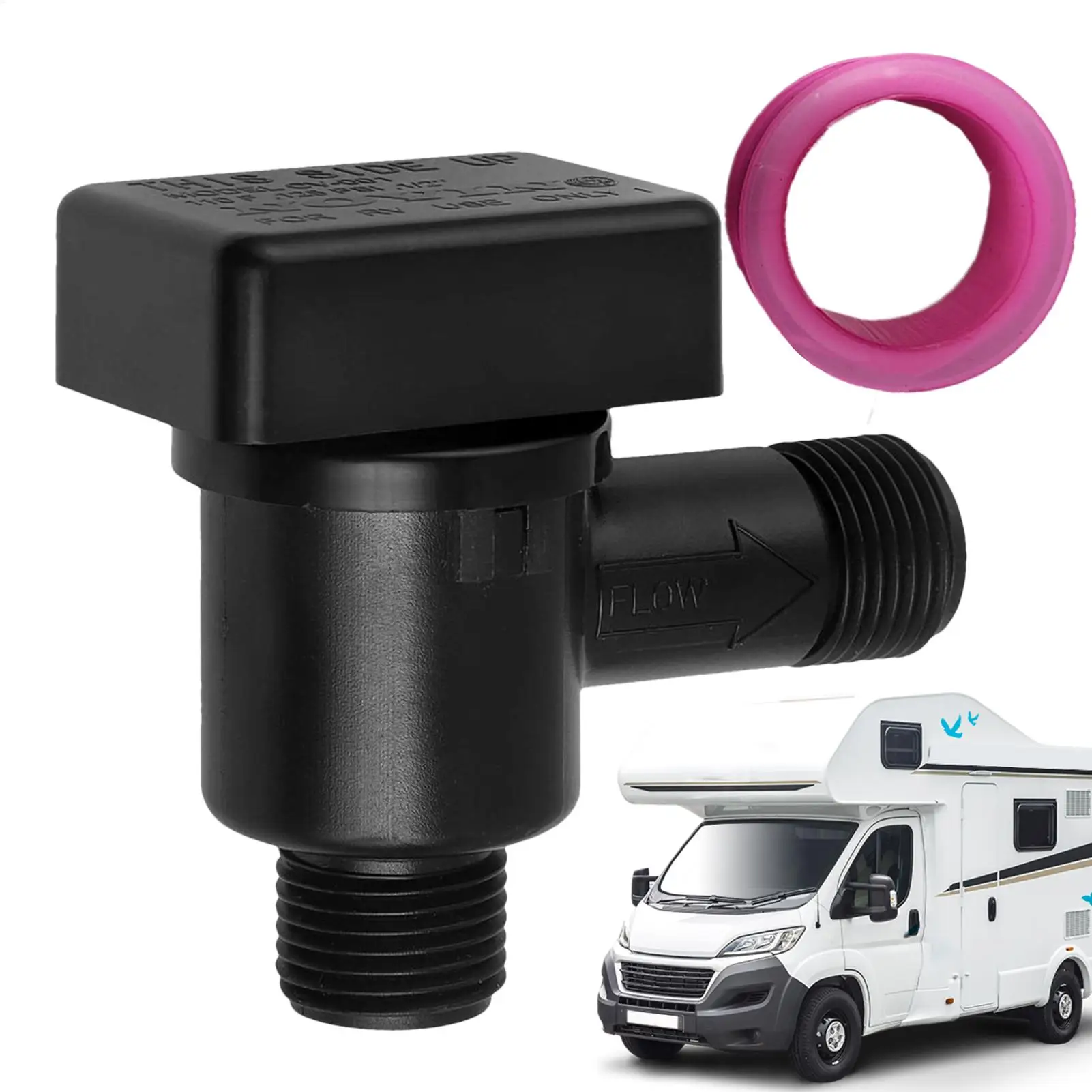 RV Vacuum Breaker Check Valve Trailer Replacement Black Tank Check Valve Freshwater Supply Protection Accessories for Outdoor