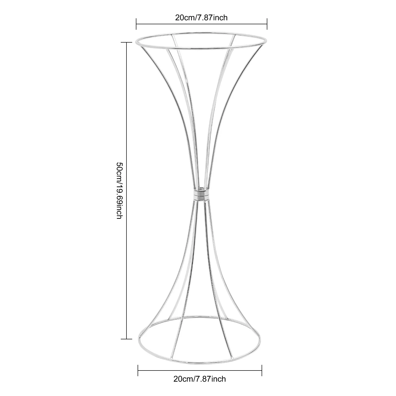 

7.87*19.69 in Silver Round Wedding Flower Stand, Artificial Flower Display Rack for Birthday Parties, Christmas Parties Decor