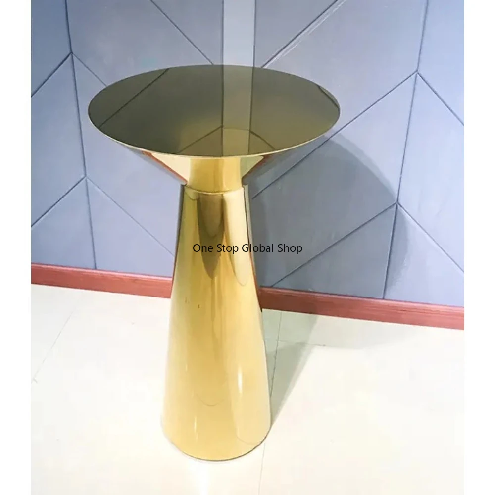 Gold Cocktail Table Stainless Steel Wedding Decoration Events Party High Bar Table
